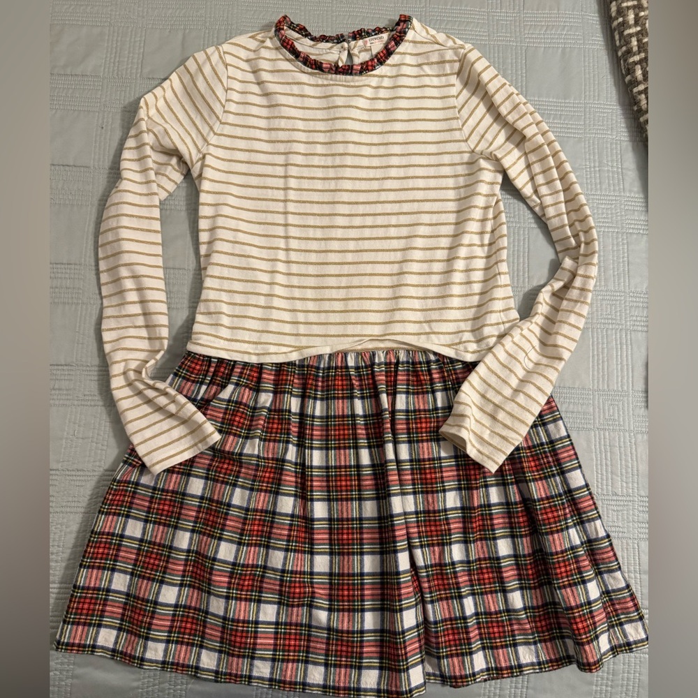 Crewcuts Cream and Red Plaid Dress